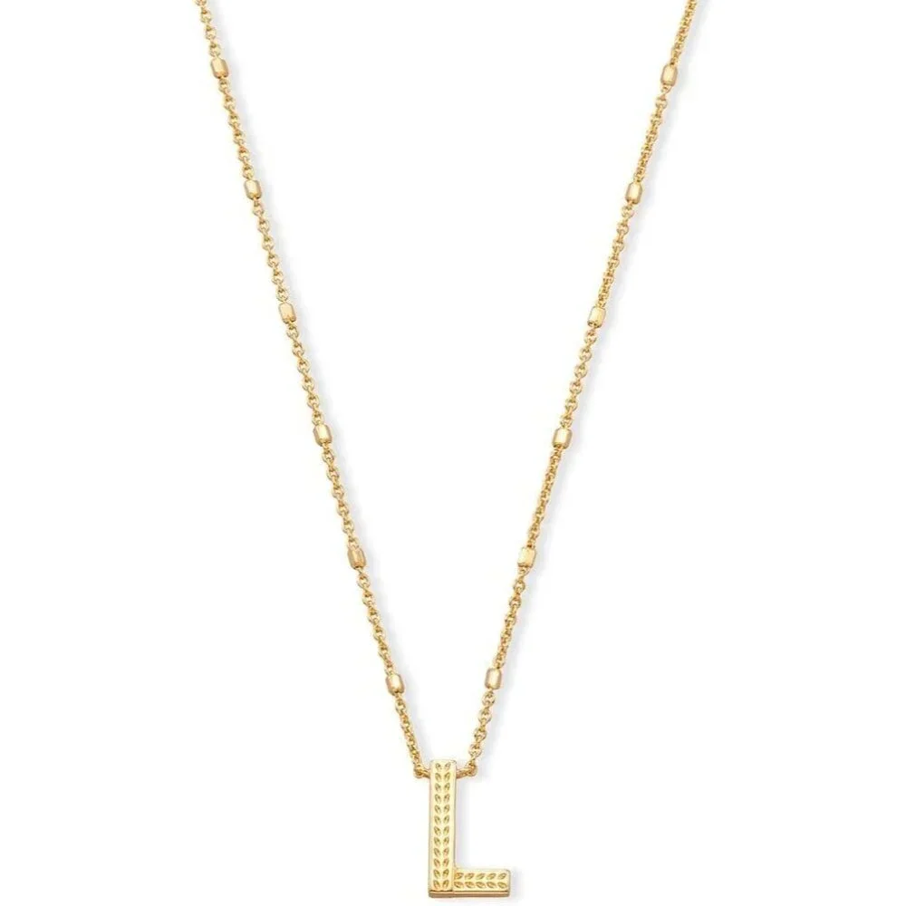 Letters L pendant necklace for women fashion jewelry 14k gold plated brass